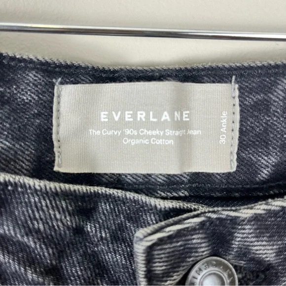 Everlane Black Curvy 90s Cheeky Straight Jeans Size 30 High Rise - Picture 2 of 7